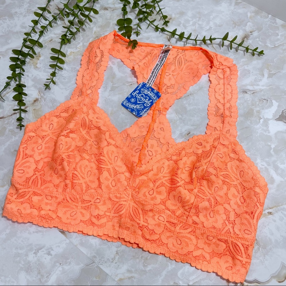 Free People Intimately Galloon Lace Racerback Bralette Size Small - Picture 2 of 9